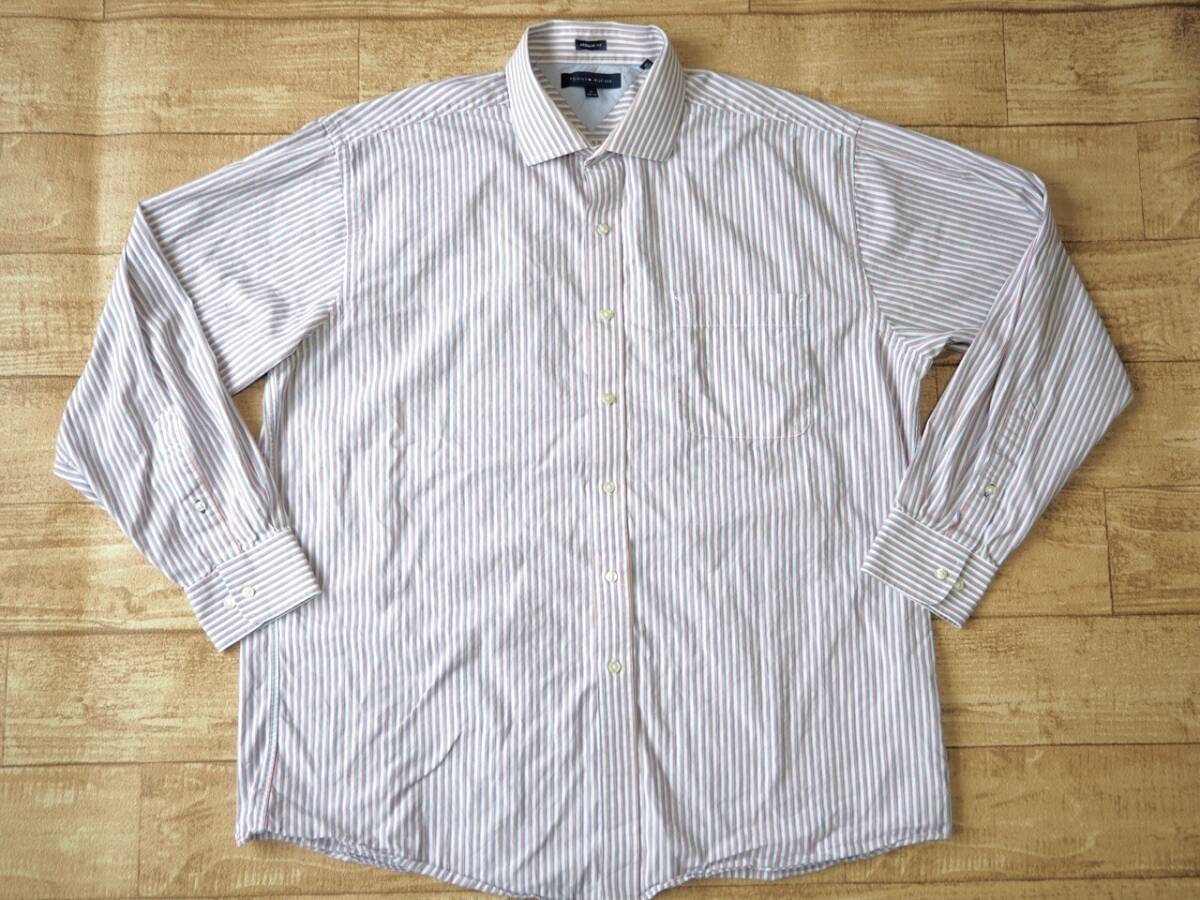 TOMMY HILFIGER トミーヒルフィガー USA直輸入 古着 長袖 胸ポケット付き ストライプ シャツ メンズ 17 トップス 中古 拍卖