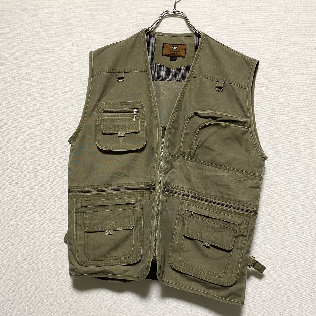ユーロ古着 ruo mai フィッシング ベスト 多機能ポケット アウトドア Lサイズ ヴィンテージ 【H112】拍卖