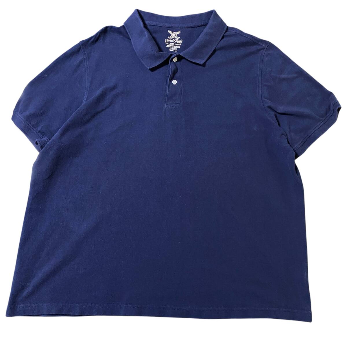 アメリカ古着 FADED GLORY フェイデッドグローリー 半袖 ポロシャツ 無地 ネイビー 2XL ビッグサイズ 【I1547】拍卖