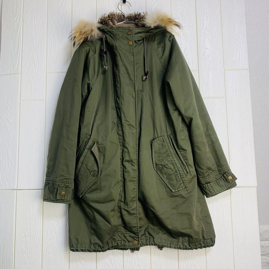 ファー付きオリーブモッズコート コーエン拍卖
