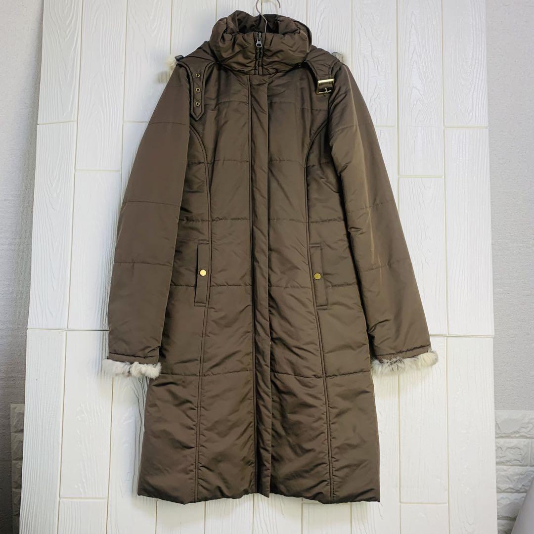 ダウンジャケット ダークブラウン カーキ 36cm コムサイズム拍卖