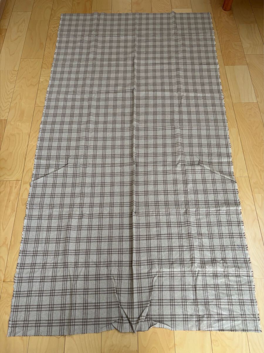 生地★はぎれ★ベージュ★チェック★211×110★自宅保管品拍卖
