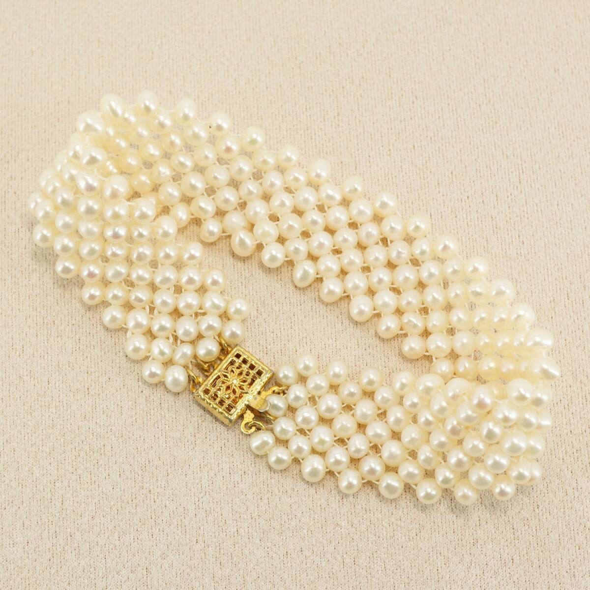 淡水ベビーパール ワイド ブレスレット/24-633拍卖