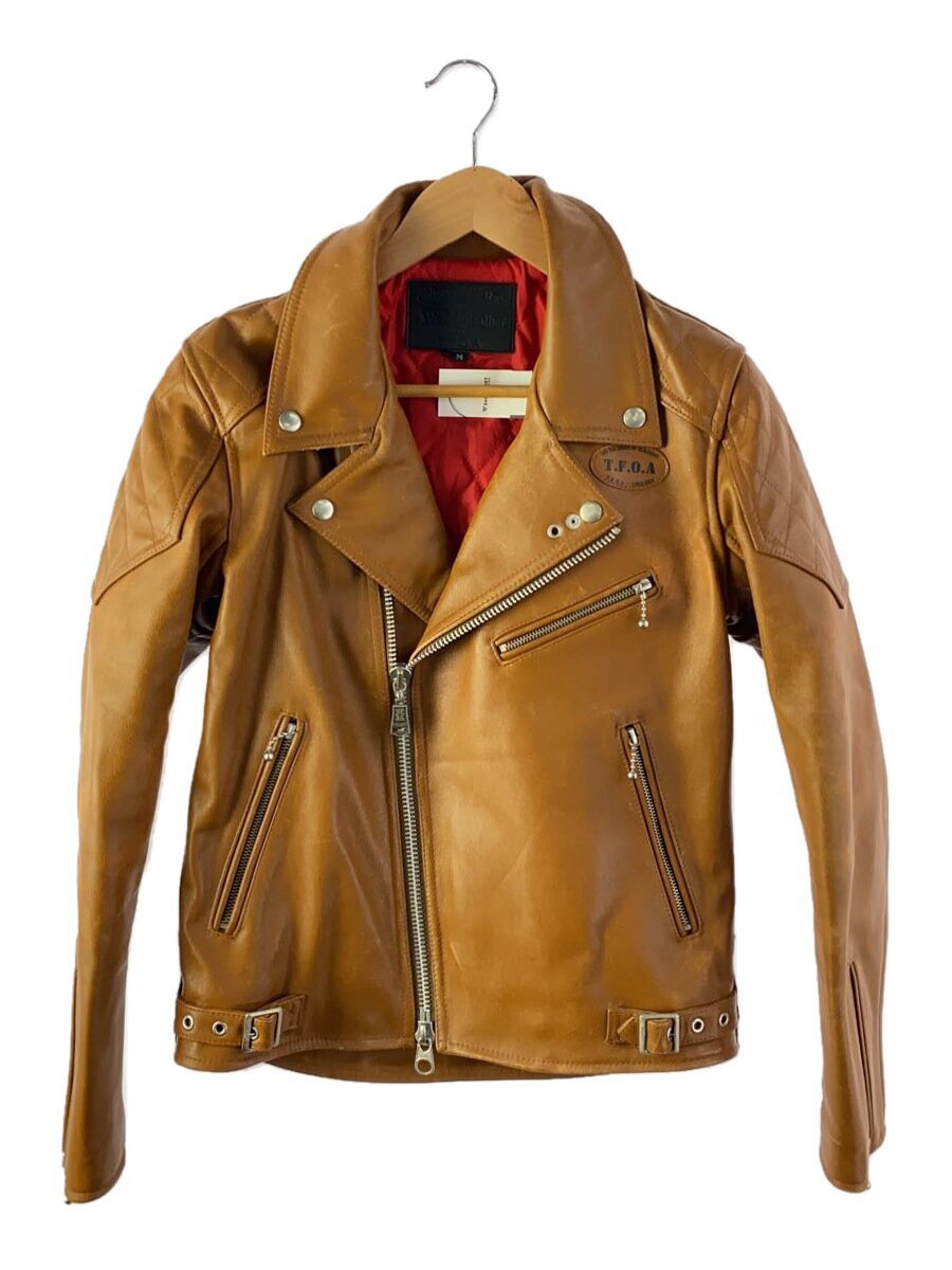 COLLARS◆ダブルライダースジャケット/M/牛革/CML/無地/CROW-JK-0002//拍卖