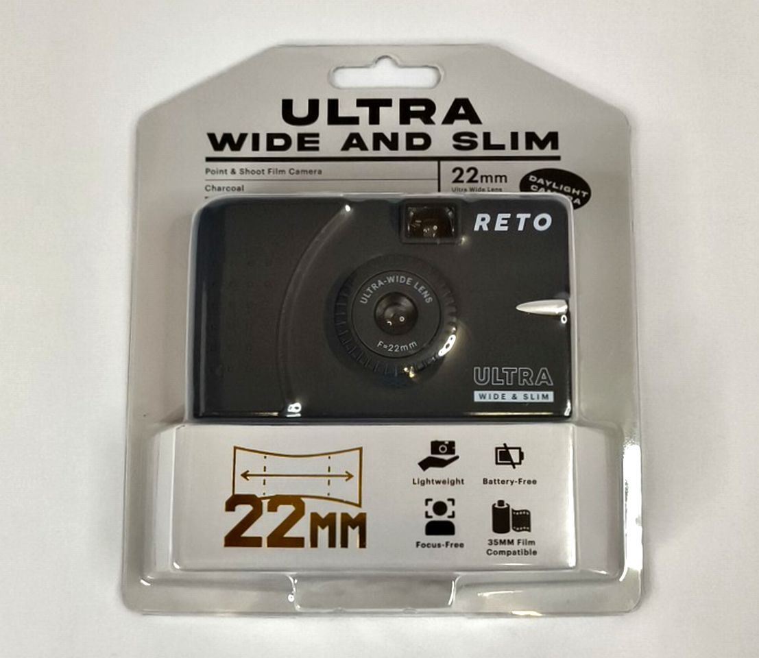 Reto Ultra wide and slim 35mm フィルム カメラ チャコール(22mm超広角レンズ搭載、ポーチ、ハンドストラップ付)拍卖