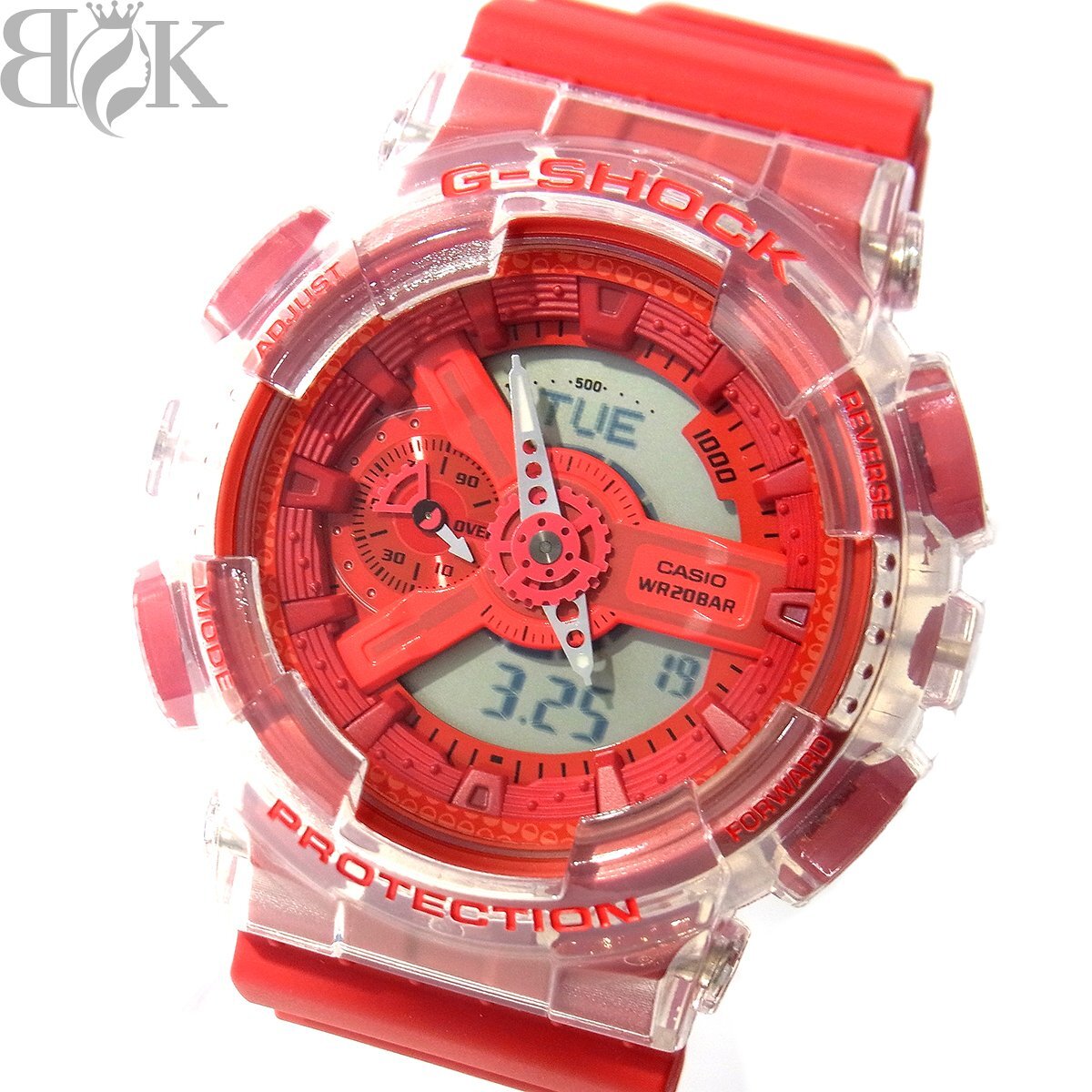 推定未使用品 カシオ G-SHOCK 110シリーズ GA-110GL-4AJR メンズ 腕時計 デジアナ クォーツ レッド スケルトン 動作品 CASIO 〓拍卖