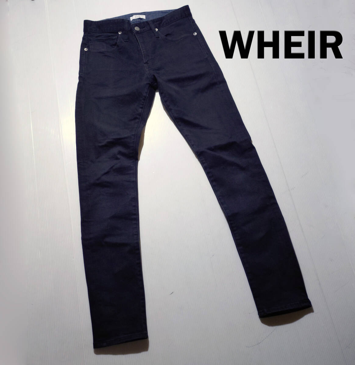 美品 WHEIR ウェアのタイトなデニムパンツsize29 ブラックデニム拍卖