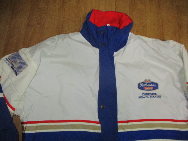 ロスマンズ・ウィリアムズ・ルノー・F1 当時物 中綿入り・レーシングジャケット・ブルゾン 新同美中古 サイズM(L~LL相当)拍卖