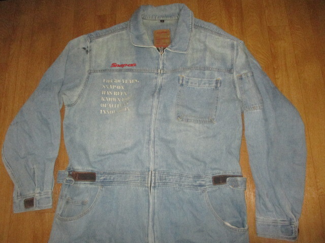 訳アリ・スナップオン ビンテージ サイズ4L 限定厚手デニムメンテナンスメカニックピット作業ツナギ 美中古拍卖