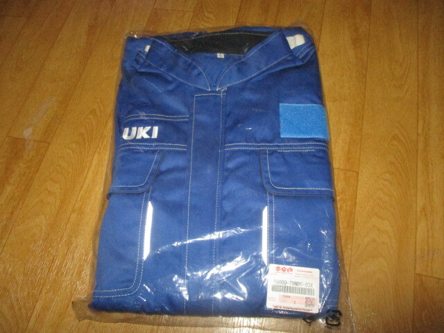 スズキモータース・レーシングバイクショップ オフィシャルメンテナンスメカニックピット作業ツナギ 未使用 サイズLL拍卖