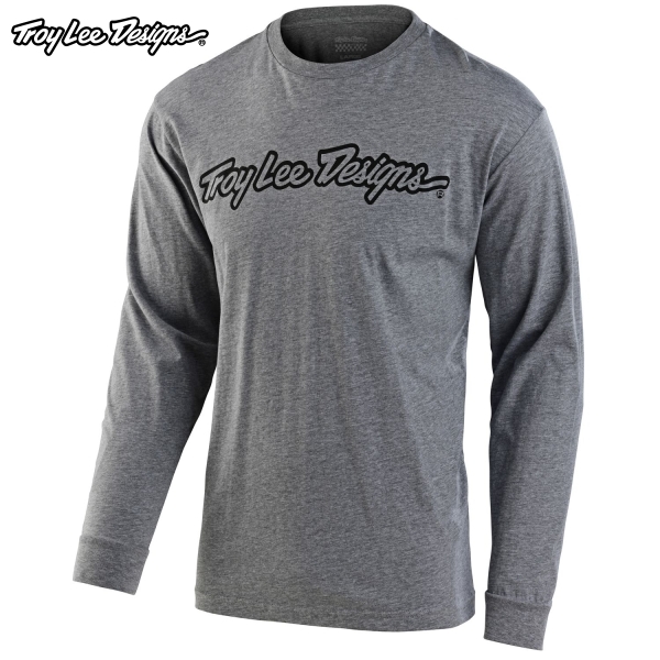 Troy Lee Designs トロイリーデザインズ TDA036 SIGNATURE LONG SLEEVE TEE カラー:HEATHER GRAY サイズ:M拍卖