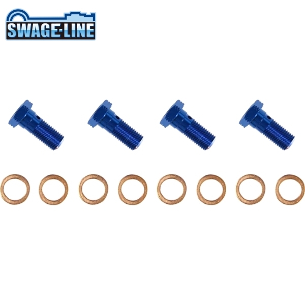 SWAGE-LINE スウェッジライン GRP308-4 バンジョーボルト(4個) ブルー 3/8-24 | シングル拍卖