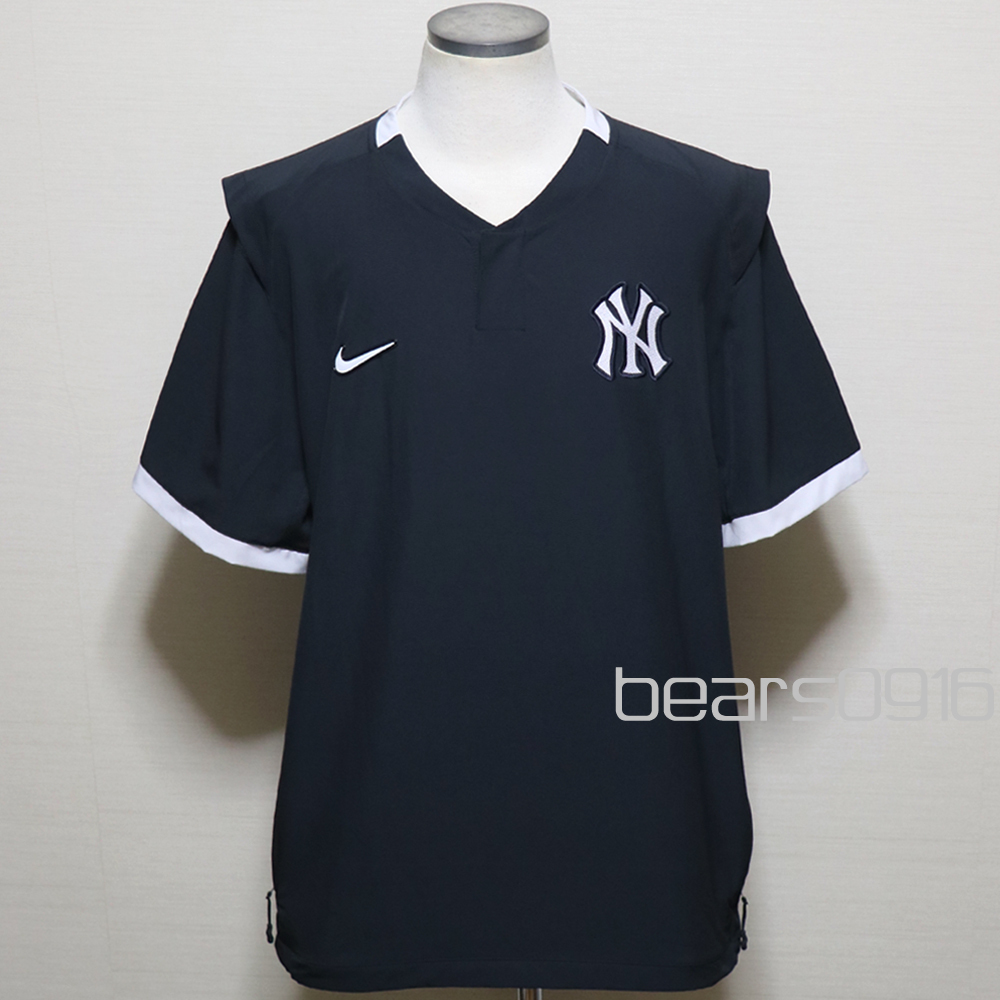 アメリカ購入 美品 NIKE ENGINEERED&NEWYORK YANKEES ナイキ&ニューヨークヤンキース ベースボールシャツ 黒白 XL拍卖