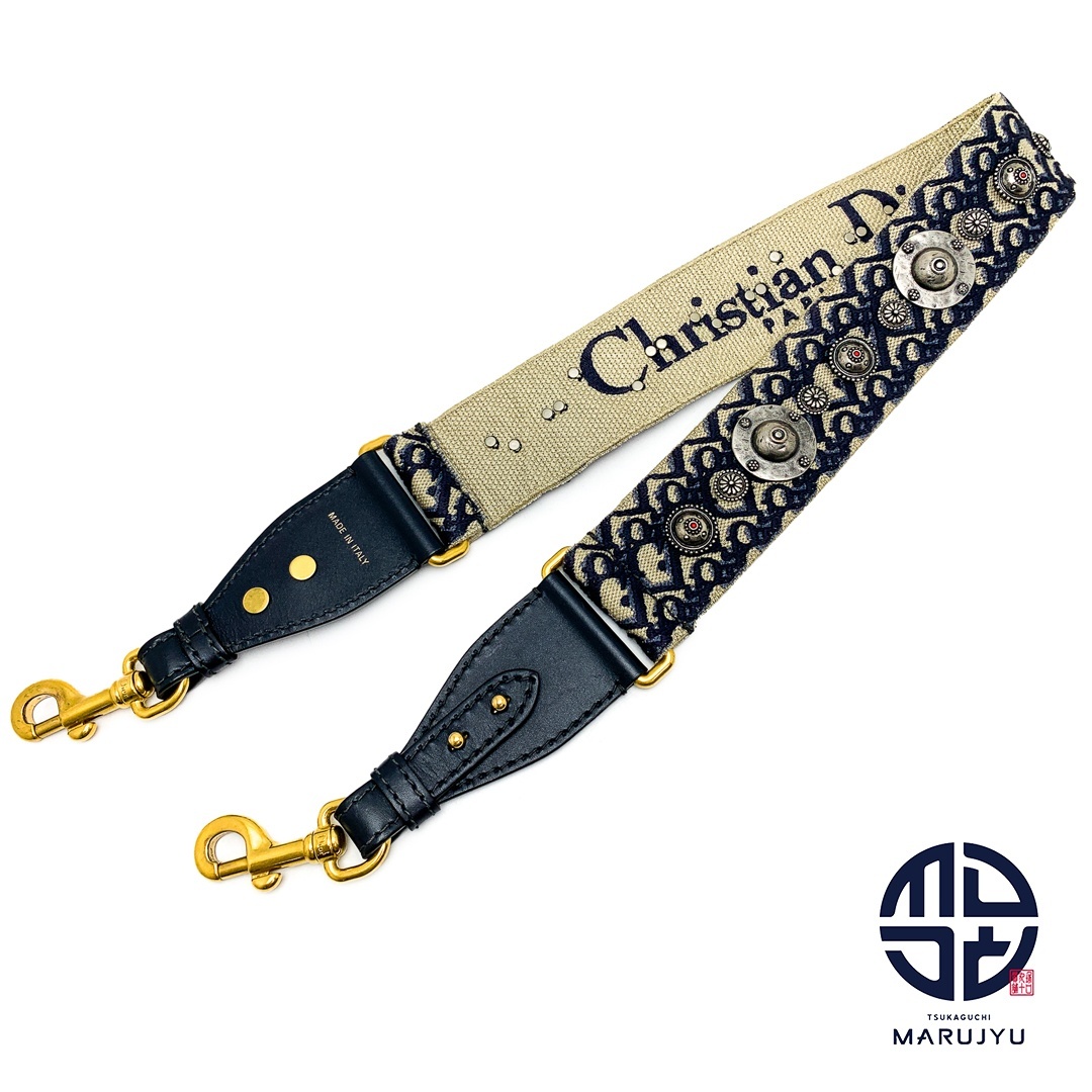 DIOR ディオール ネイビー系 オブリーク メダリオン ショルダーストラップ ブランド バッグ小物 ※難あり拍卖