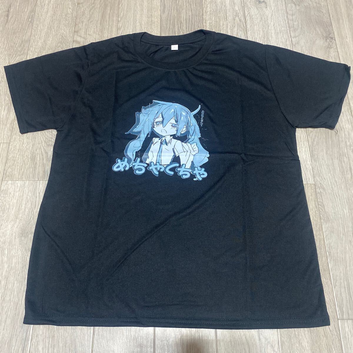 未使用 女の子 プリント 半袖Tシャツ Lサイズ 黒 サブカル 地雷 メンヘラ 病み 送料無料拍卖