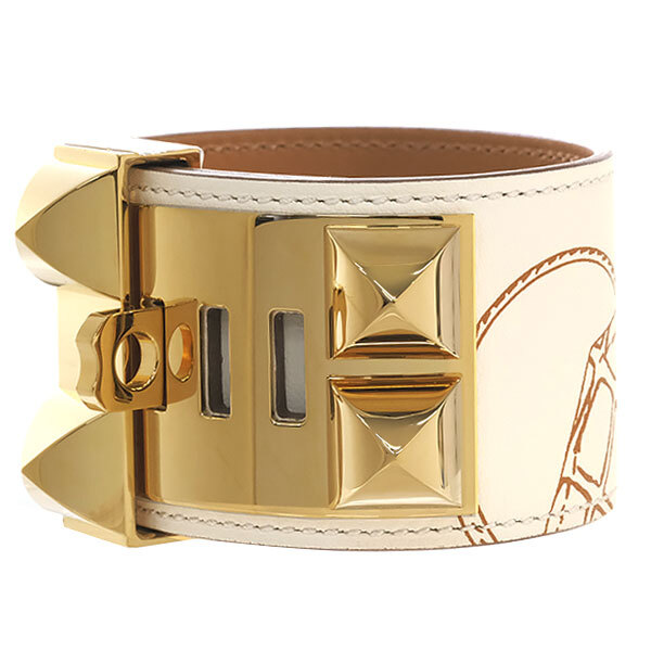 送料無料 本物 極美品 HERMES エルメス コリエ・ド・シアン ライト IN&OUT B刻印 T2 ゴールド金具 バングル レディース メンズ おしゃれ拍卖