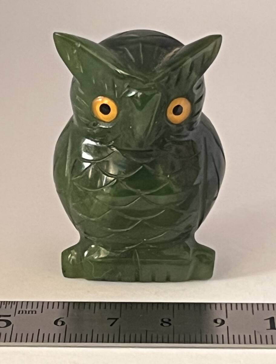 再値下げ:天然石 ふくろうの置物 ヒスイ?拍卖