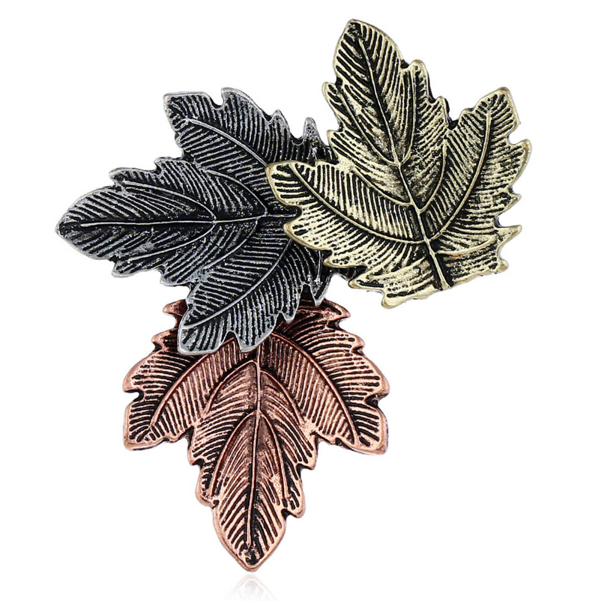三色のもみじのブローチ クリスマスのレトロな木の葉の別針 多色の落ち葉のカラーピン スーツのカラーピン 衣服のアクセサリー;J494;拍卖