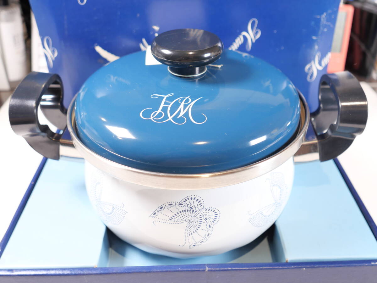 未使用★HANAE MORI ハナエ モリ ホーロ 両手鍋 MKT-20 20cm/3.1L拍卖