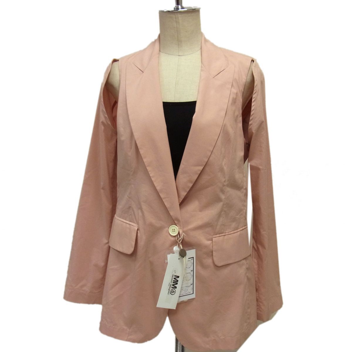 新品 19ss☆Maison Margiela MM6 ショルダー カット デザイン テーラードジャケット 3WAY 変形 レディース イタリア製 春物拍卖