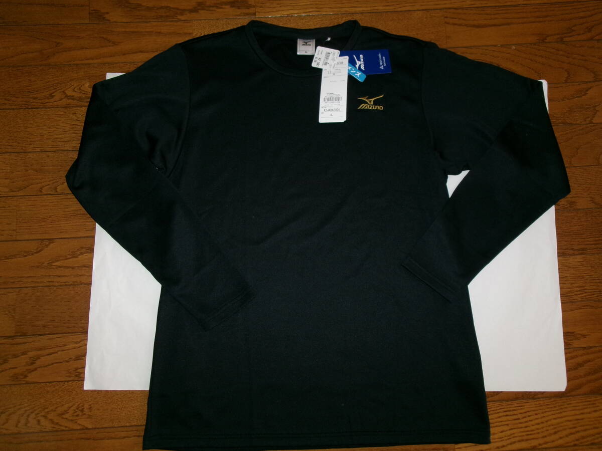 ☆新品 ミズノ 長袖シャツ XL(裏起毛)黒 ☆拍卖