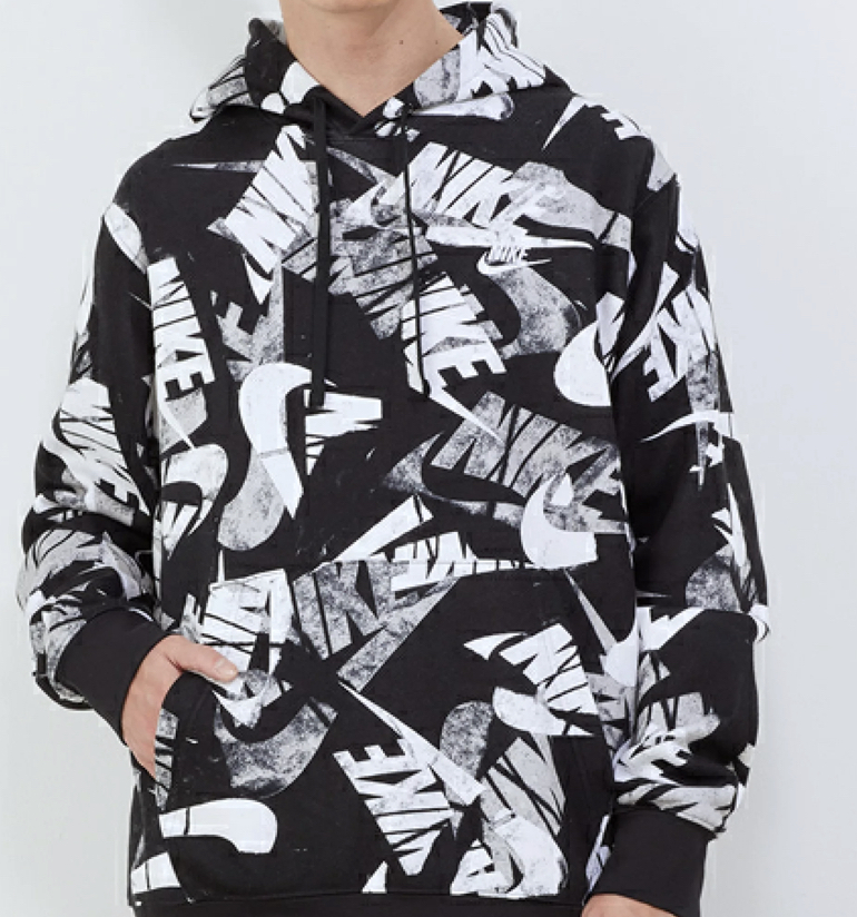 NIKE ナイキ スウェットパーカー メンズ スポーツウェア スポーツ エッセンシャル ビッグロゴ 刺繍ロゴ ブラック 黒 ホワイト 白 Lサイズ拍卖