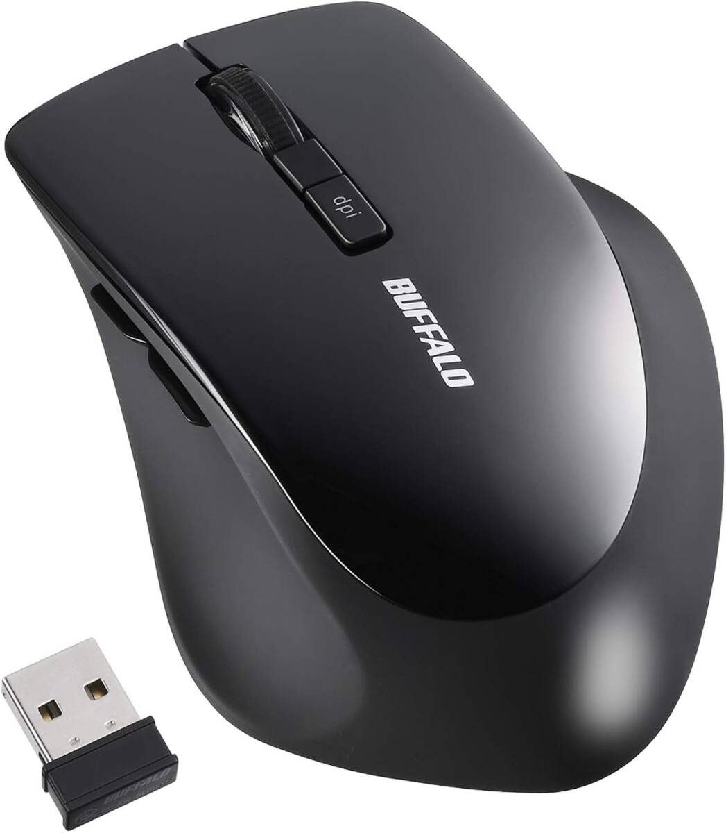 【新品】 バッファロー マウス 無線 ワイヤレス 静音 5ボタン 【戻る/進むボタン搭載】dpi切替 BlueLED ブラック 拍卖