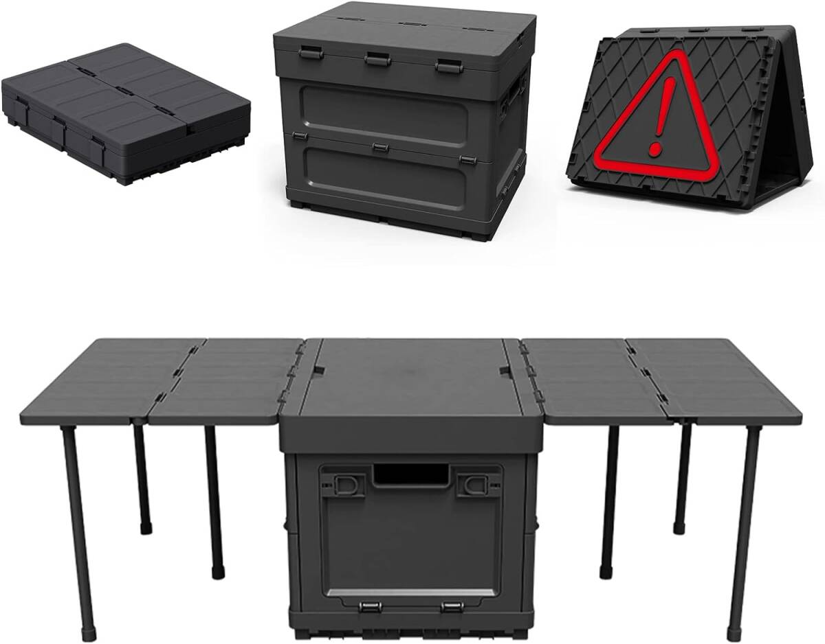 【新品】 UPF 新昇級 キャンプ 収納ボックス 折りたたみ キャンプ テーブル 蓋付き 収納ケース 積み重ね 折り畳み コンテナ ボックス拍卖