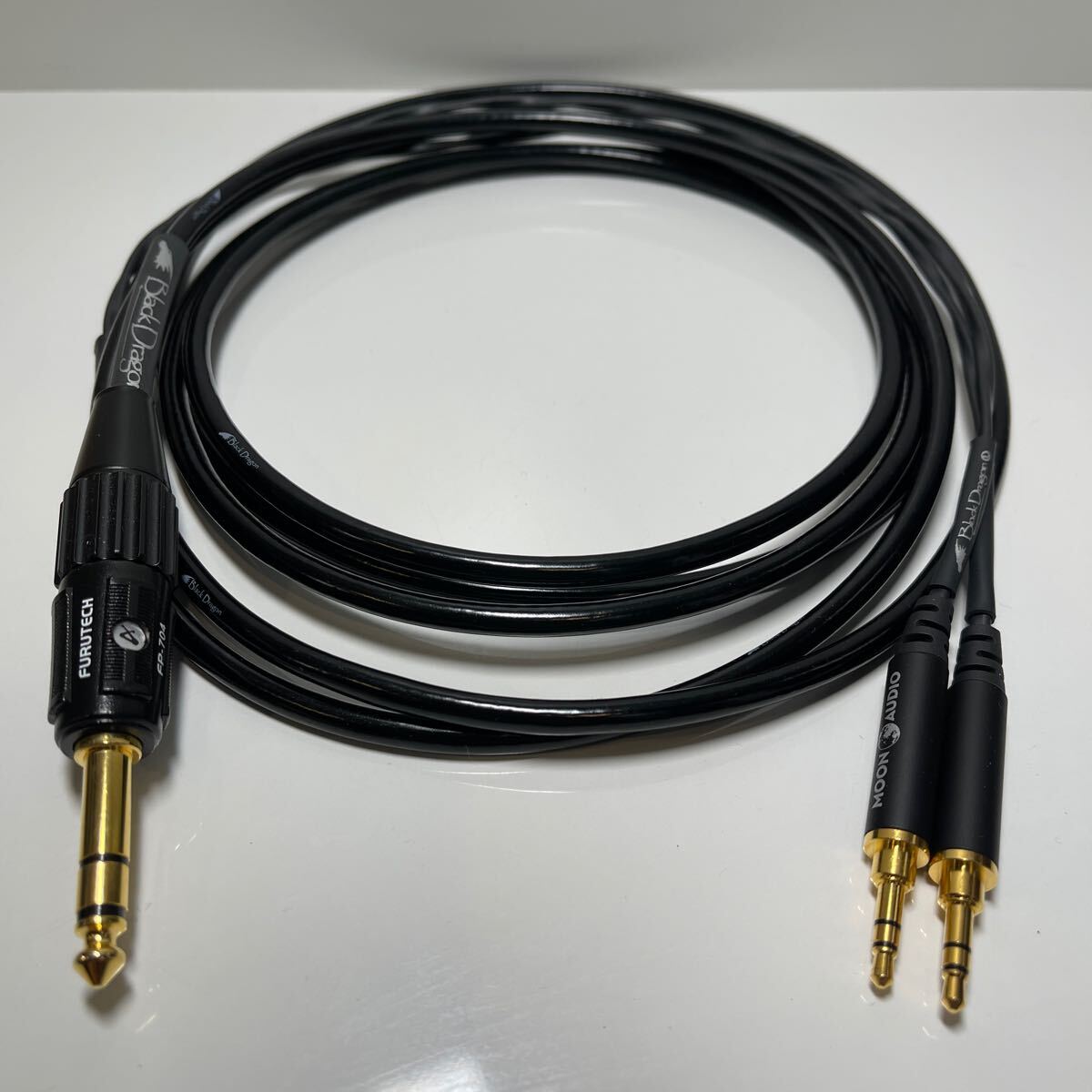 SUSVARA Black Dragon MOON AUDIO ヘッドフォン ケーブル ハイエンド Furutech ヘッドホン 約3m 10ft拍卖