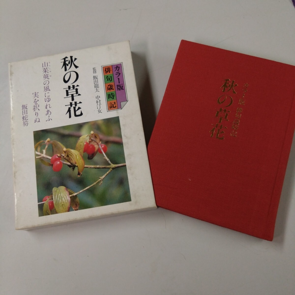 【初版・貴重】 秋の草花 カラー版・俳句歳時記 世界文化社 ハードカバー付 プレミア 俳句 飯田龍太 中村汀女拍卖