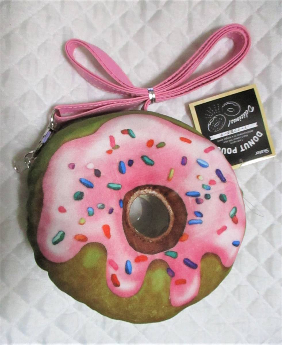 即決【 ドーナツ型 ショルダーポーチ 】 ストロベリー ショルダーバッグ ポーチ ショルダー バッグ 可愛い♪拍卖