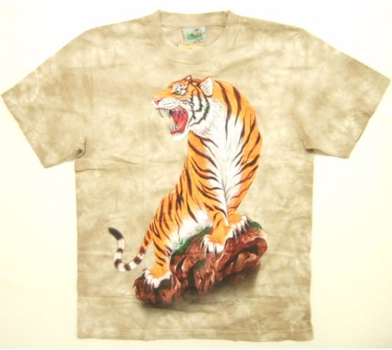 横浜最新 素敵な虎タイガー♪魅惑のTシャツ ベージュ絞り柄 サイズ L, XL 送料無料 ξtsξ ξ ξanξ ξ47拍卖