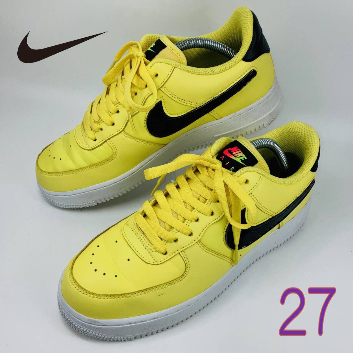 【Bランク】【現状美品】【洗濯除菌済】NIKE AIR FORCE 1 07 LV8 3/エアフォース1/イエロー (CI0064-700) 27 US9拍卖