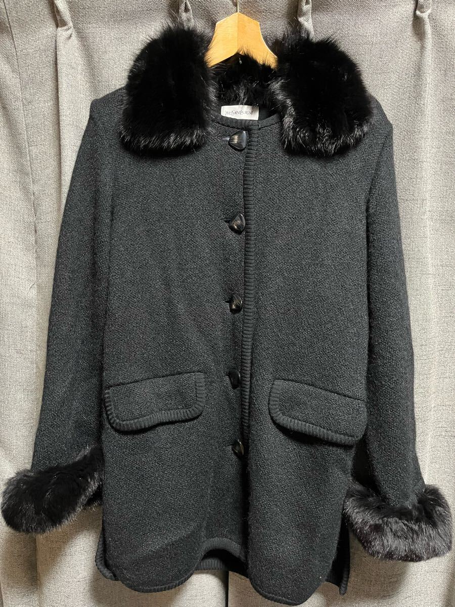 YSL Yves Saint Laurent イヴ サンローラン ニットファーコート拍卖