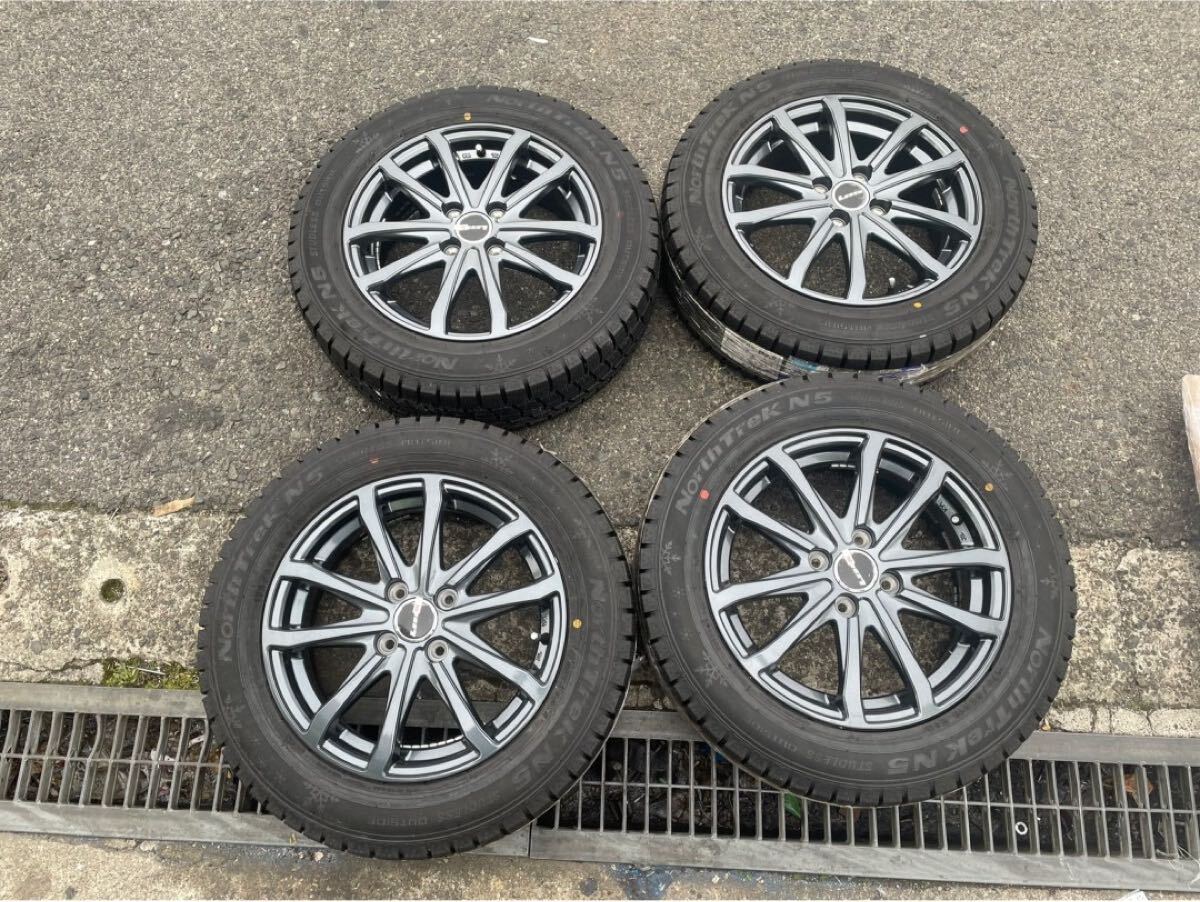 ○A9480 未使用 100 15x5.5J of45 175/65R15 north trek スタッドレスタイヤセット○拍卖