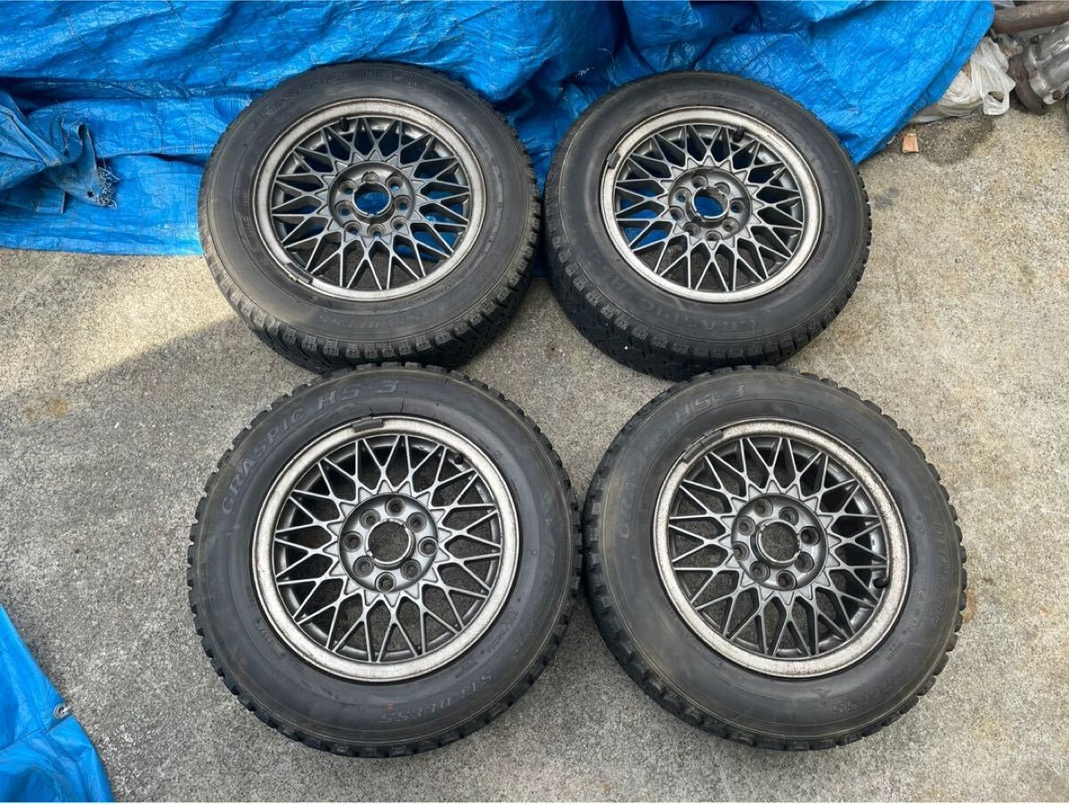 ○A9522 当時物 廃盤 メッシュホイール 114.3 14x6J マルチピッチ of38 185/65R14○拍卖