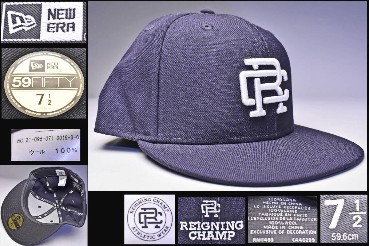 NEW ERA ★ ニューエラ ★ REIGNING CHAMP 7 1/2 ★ レイニングチャンプ ★ 帽子 ★ キャップ ★ 野球帽 ★ 59FIFTY ★ ネイビー ★ 中古品拍卖