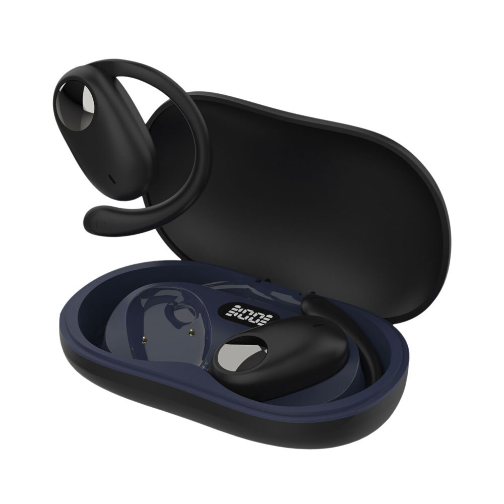 ワイヤレスイヤホン オープンイヤー型 ブルートゥース イヤフォン SBC AAC 防水 IPX4 グリーンハウス GH-OWSA-BK/9079 ブラックx1台拍卖