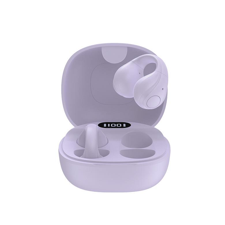 ワイヤレスイヤホン イヤーカフ型 アクセサリー ブルートゥース イヤフォン グリーンハウス GH-OWSB-PU/9024 パープルx1台/送料無料拍卖