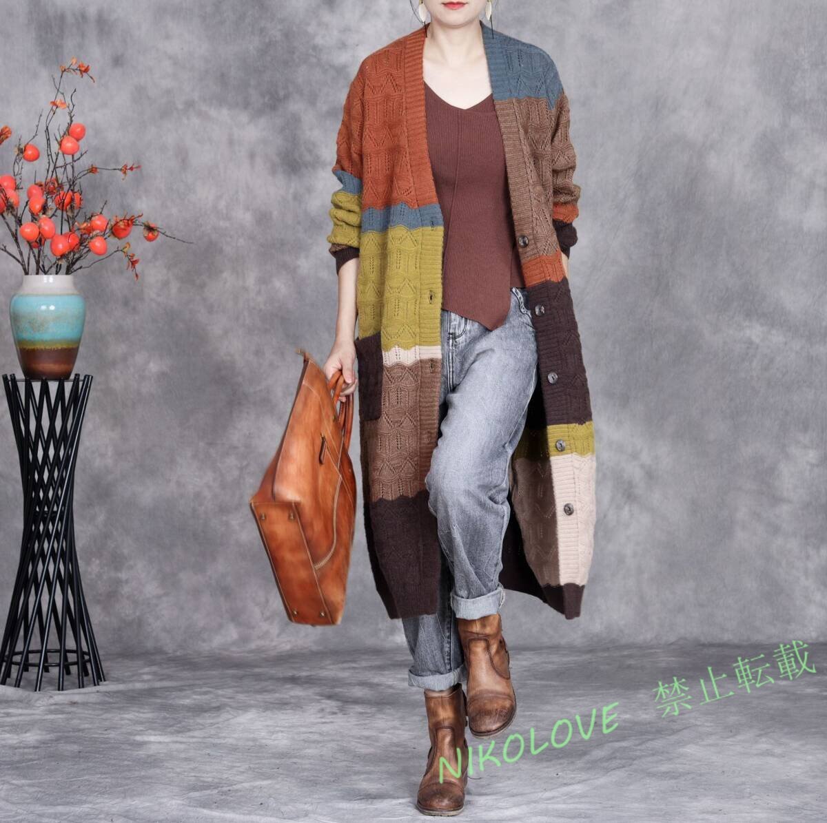 ☆新品 フードコート ニット 前開け 羽織物 ゆったり 綿 フリーサイズ オシャレ 大人可 愛 タイプ MK537拍卖