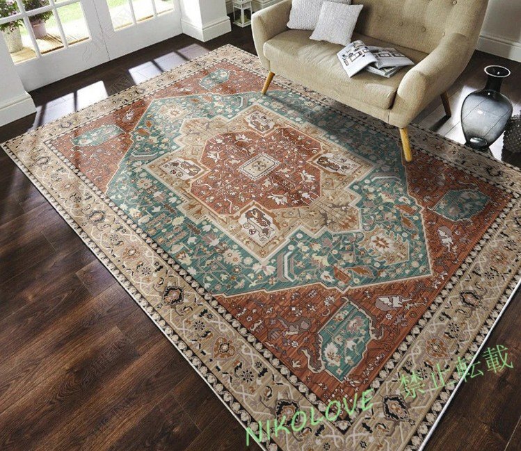 LD344☆高品質 ペルシャ絨毯 シルク調 高密度ノット ラグ/マッ 玄関マットト カーペット ウィルトン 滑り止め付 160×230cm A23拍卖