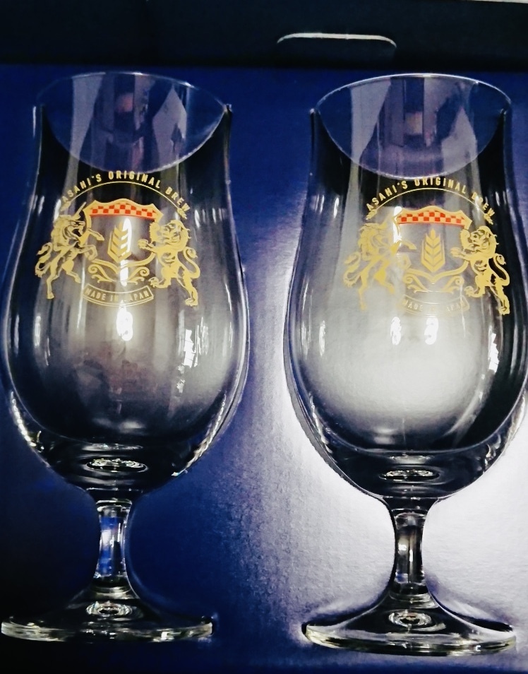 アサヒザリッチ★ペアグラス★日本製★限定品★入手困難★レア★グラス2個セット★アサヒ・ザ・リッチ★ビールグラス★ワイングラス拍卖