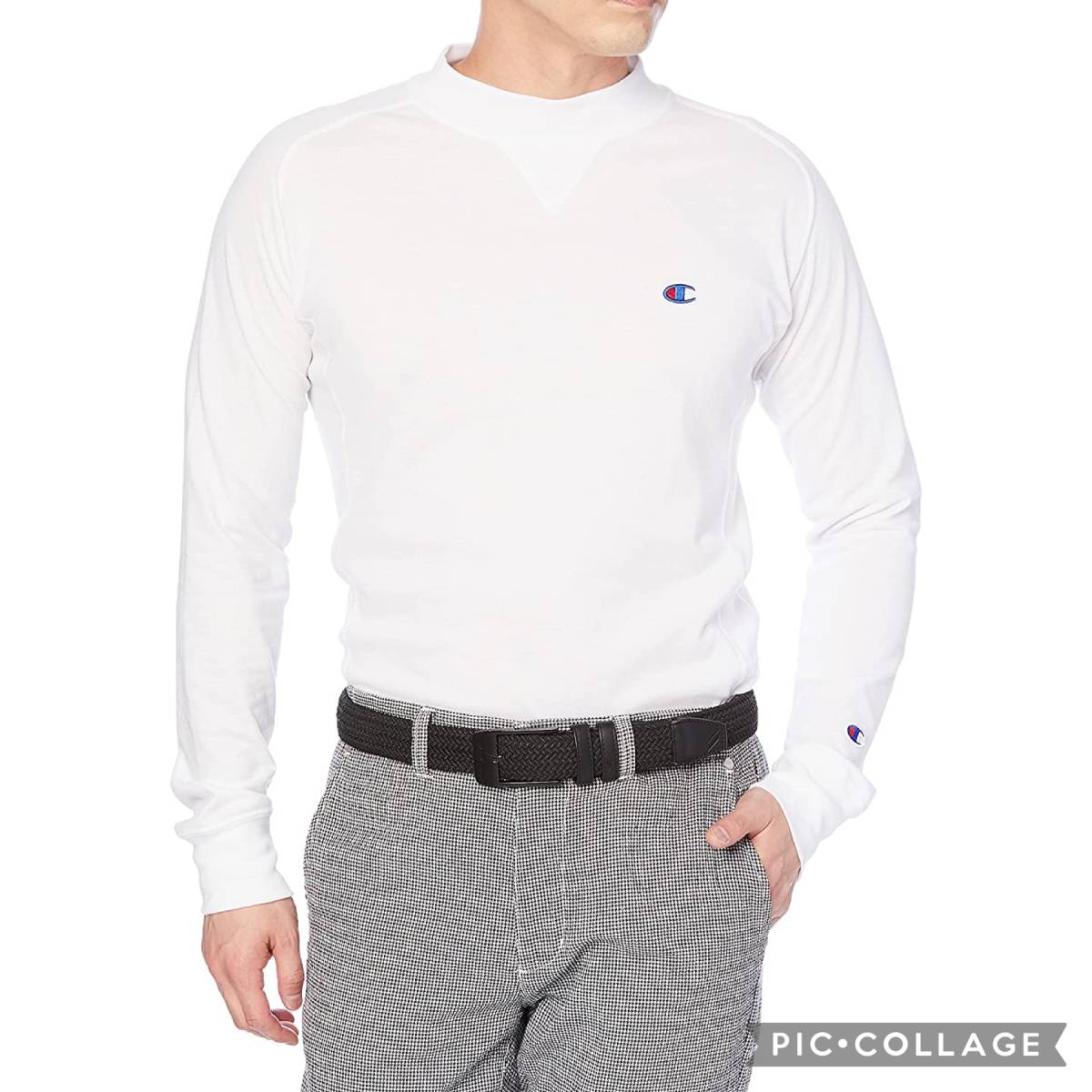 新品 チャンピオン ゴルフ モックネック 鹿の子 ロングTシャツ XLサイズ 白 ホワイト C3-UG401 メンズ 長袖 速乾 UVカット 税込9,680円拍卖
