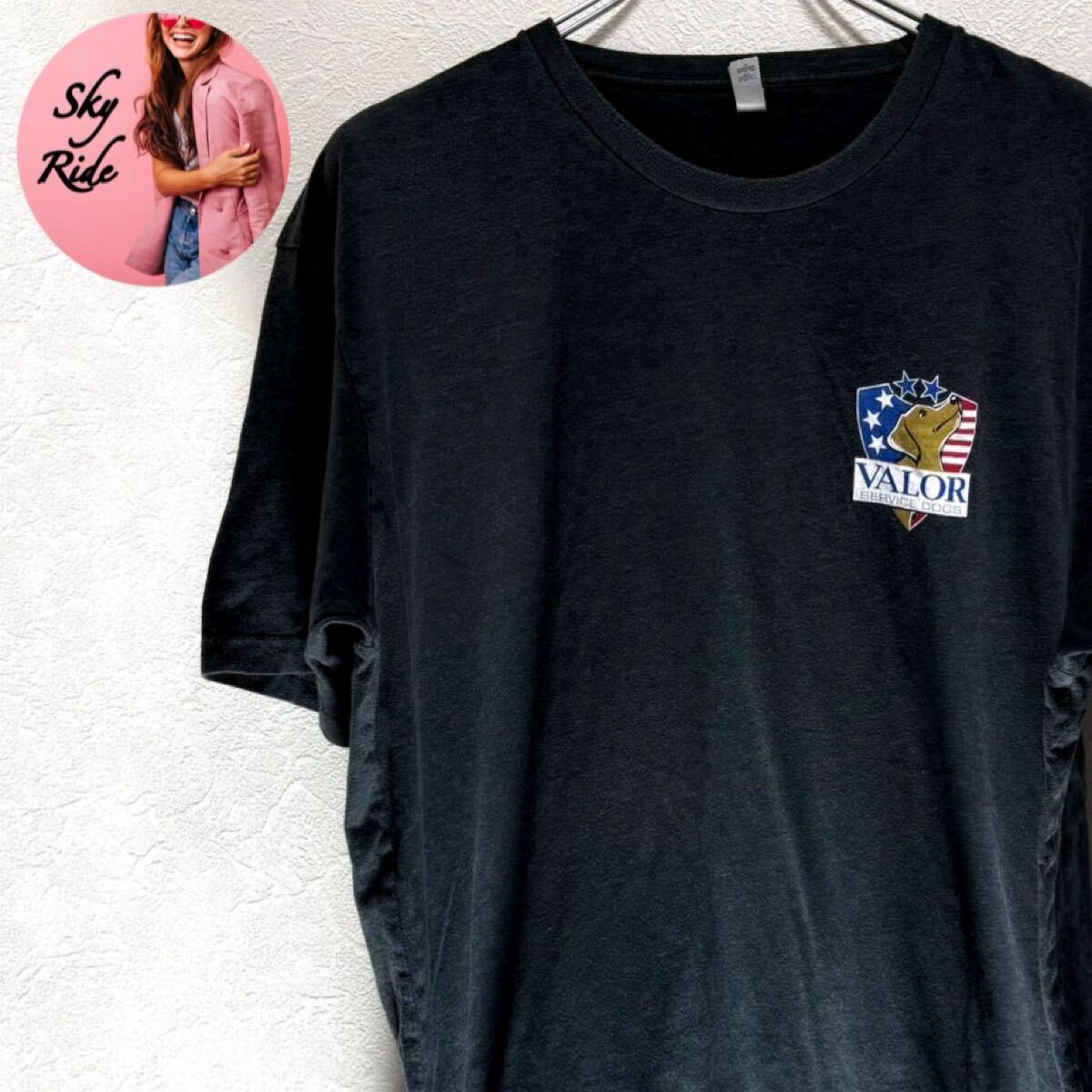 next level VALOR メンズ 胸ロゴ プリント ヴィンテージ 半袖Tシャツ 灰色 2XL ビッグシルエット 古着 #SB0050拍卖