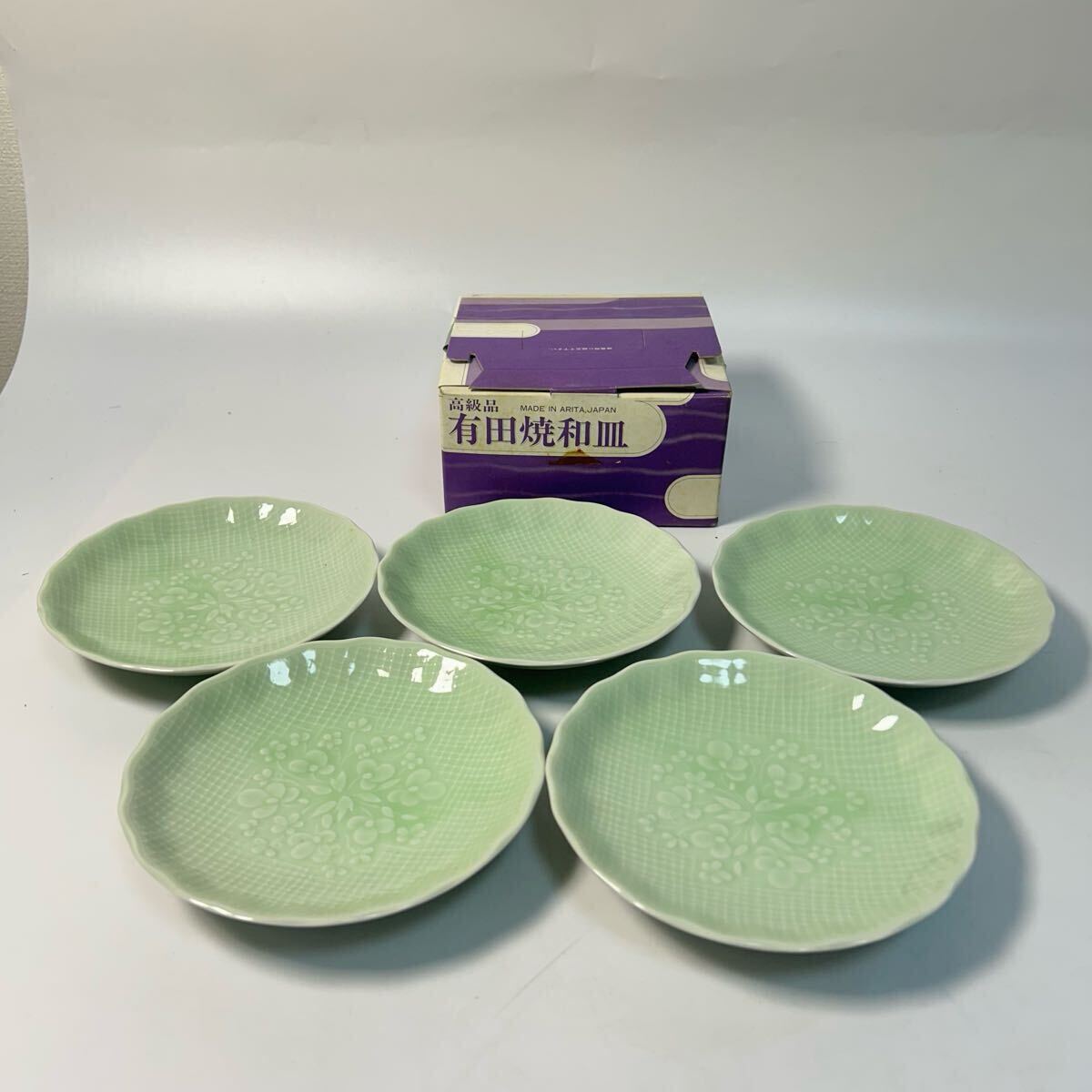 銘々皿 5枚セット 4.5寸皿 和食器 高級品 有田焼 華峰窯 小皿 プレート 皿 陶磁器 ミ14 拍卖