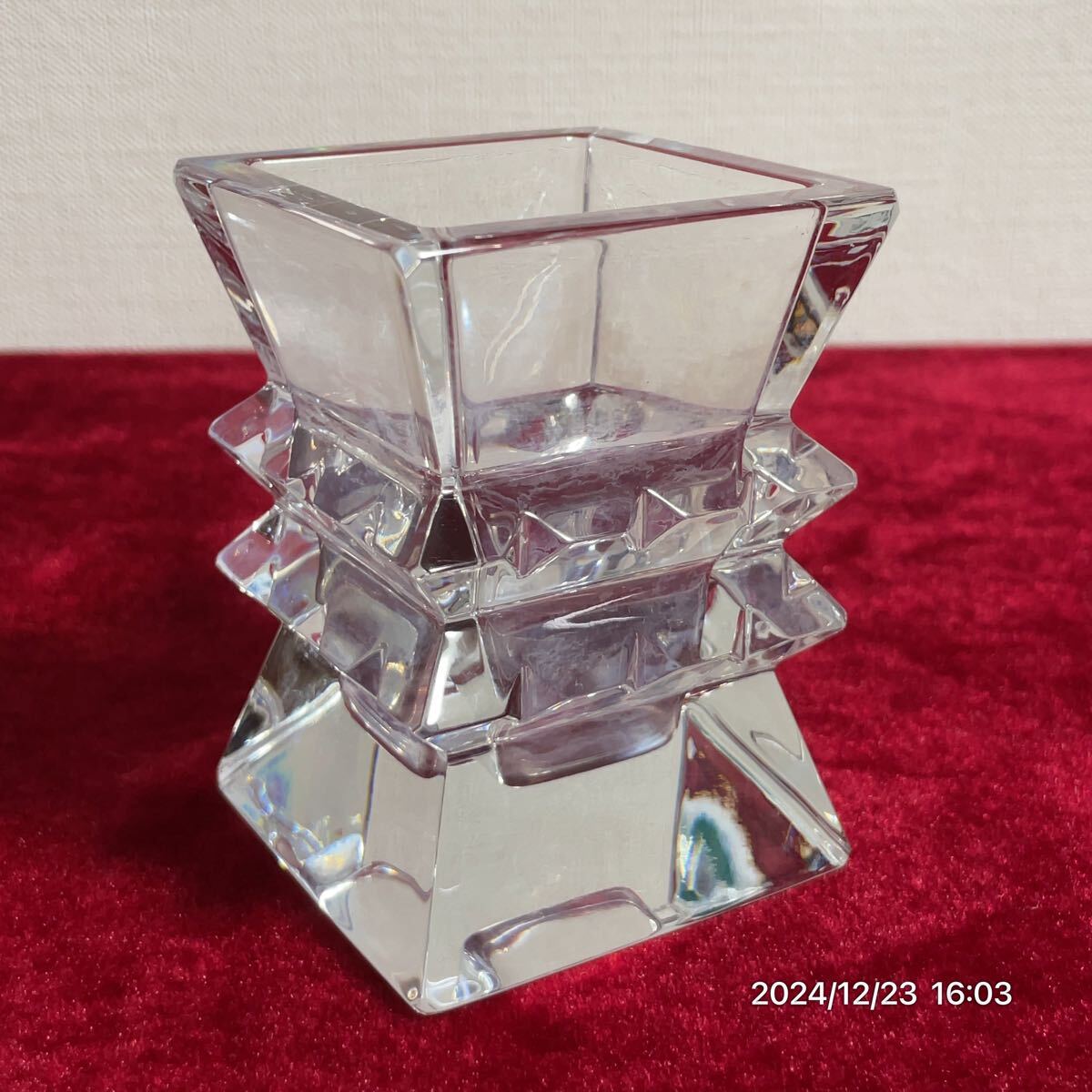 Baccarat バカラ コロンビーヌ ベース クリスタル ガラス 花瓶 置物拍卖