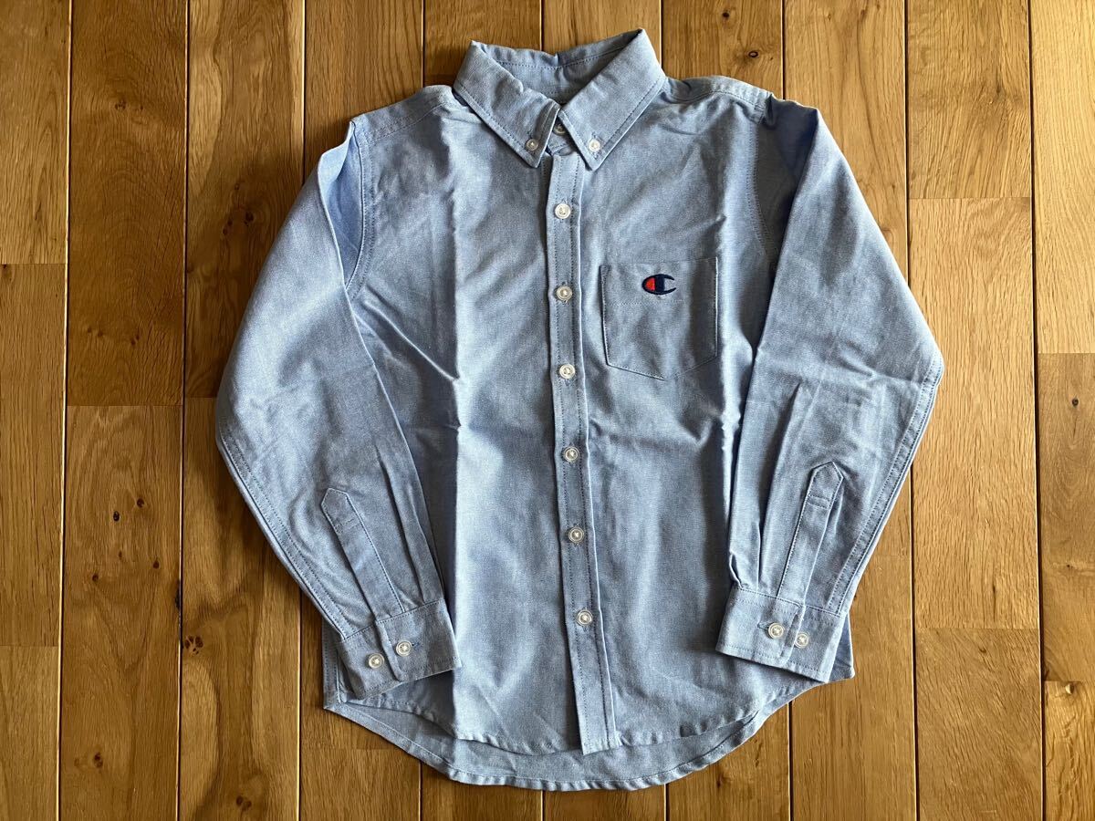 新品 男の子 キッズ チャンピオン 襟付き ボタンダウン 長袖 シャツ 130拍卖