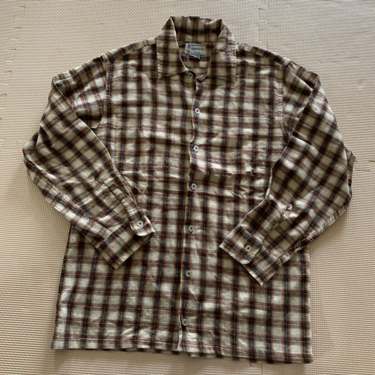 【COUNTRY CRAFT Plus】カントリークラフトプラス USA製 オンブレチェック シャツ S ボックスシルエット ブラウン Town craft サンプリング拍卖