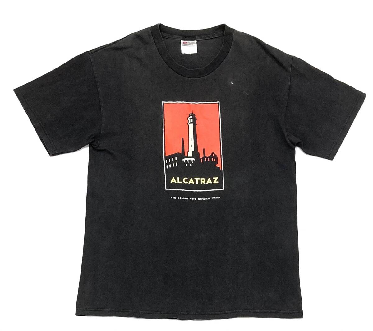 90s〜00s ALCATRAZ THE GOLDEN GATE NATIONAL PARKS Tシャツ 黒 L アルカトラズ 刑務所 スーベニア サンフランシスコ拍卖