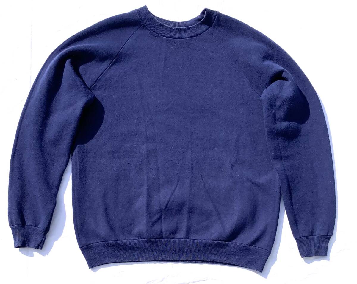 90s〜 USA製 Hanes ブランク ラグラン スウェット M ネイビー 紺 アメリカ製 トレーナー 無地 ヘインズ拍卖
